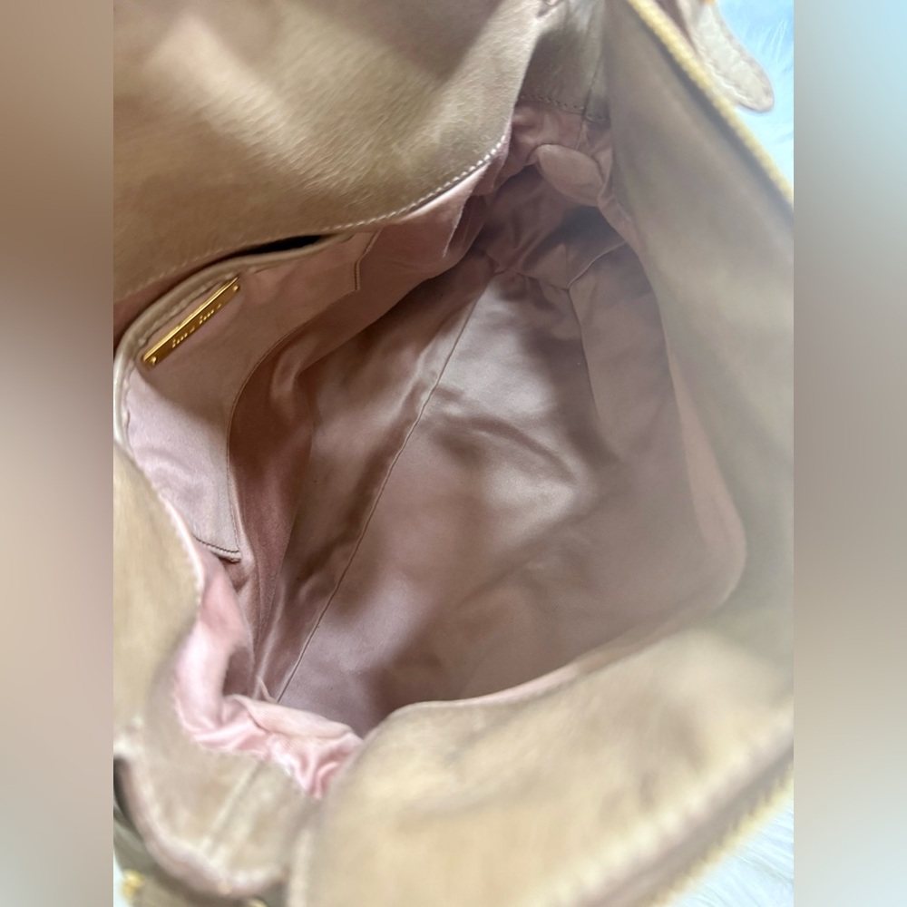 Miu Miu Beige Leather Satchel with Gold Hardware - Picture 8 of 13